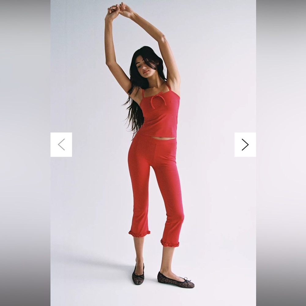 RAT BOl Ruffle Capri Pants and Top Matching Set